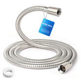 Klabb 80 Inch Extra Long Shower Hose, Stainless Steel Silver Finish Flexible Shower Head Hose, Durable 360° Reinforced PEX Inner Tube, Smooth Flow Support up to 3.6 GPM, G1/2