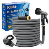 KLABB Garden Hose 5/8", Compact Steel Water Hose with 10-Function Nozzle, Lightweight & Rustproof, Kink-Free Hose for Balcony, Garden, Small Patio & RV Use