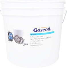 Tankless Water Heater Flushing Kit Includes 1/2HP Submersible Utility Water Pump,Two 3/4"GHT x 6' Stainless Steel Color Coded Hoses and 3.5Gallon Pail