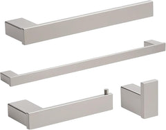 Klabb D68 4-Piece Sets SS304 Bathroom Hardware Accessory Set with 24" Towel Bar Nickle Brushed