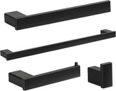 Klabb B58 4-Piece ss304 Bathroom Hardware Accessory Set with 24" Towel Bar -Matte Black