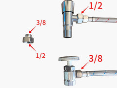 Klabb 32-Inch Faucet Supply Line, 3/8" Compression Inlet with 1/2" Adapter, Stainless Steel Braided Water Hose for Bathroom or Kitchen Sink.faucet connect side is M10