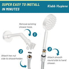 Shower Hose Extra Long 79 inches Long Shower Head Hose Replacement Stainless Steel Shower Head Extension Hose Flexible and Durable Shower Pipe with Brass Insert and Nut