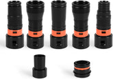 Klabb 7 Piece Dust Collection Hose Adapter Kit,Compatible with Most Woodworking Power Tools,Sanders,and Shop Vacuums,adapts to 1.2/3”,1.1'',1.1/3”,1.3/4”,0.9'' of multi brand power tool dust outlets