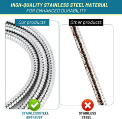 Shower Hose Extra Long 79 inches Long Shower Head Hose Replacement Stainless Steel Shower Head Extension Hose Flexible and Durable Shower Pipe with Brass Insert and Nut
