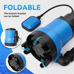 1.5HP Handy Utility Pump Submersible Water Pump 4500GPH High Flow to Remove Clean/Dirty Water for Swimming Pool Pond Hot Tub Flooded House Rain Barrel with 25ft Long Power Cord