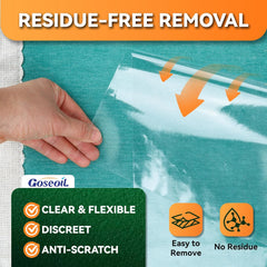 12-Pack Anti Cat Scratch Furniture Protectors,Clear Couch Protector for Cats,60 Twist Pins,Heavy Duty,Easy to Apply Scratching Deterrent and Shield for Sofa Corners,Walls,Doors