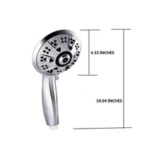 Klabb shower set K-9 High Pressure 4.3 inches Chrome Face Handheld Shower with Hose with 5 function.impluse+trickle+massage+spray+rainfall