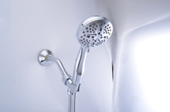 Klabb shower set K-7 High Pressure 3.9 inches Chrome Face Handheld Shower with Hose with 5 function.impluse+trickle+massage+spray+rainfall