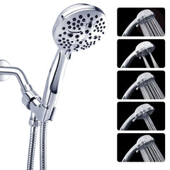 Klabb shower set K-7 High Pressure 3.9 inches Chrome Face Handheld Shower with Hose with 5 function.impluse+trickle+massage+spray+rainfall