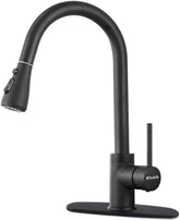 Klabb 8008 Kitchen Faucet Matte Black Single Handle Brass Pull Out Kitchen Faucet with Sprayer with Desk Plate
