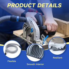 16FT Shop Vac Hose Dust Collection Hose Kit for Home & Shop Vacuum System with Expanded Multi-Brand Power Tool Adapter Set with 6 Sander Vacuum Adapters for 2-1/2" Dust Collector Vacuum Connection