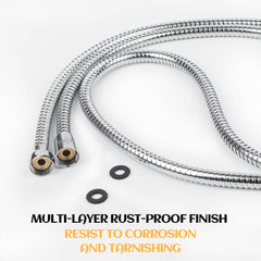 Klabb Shower Hose, 59 Inches Extra Long Chrome Handheld Shower Head Hose With Brass insert and nut