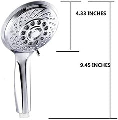 Klabb 4.3 inches High Pressure 5-mode Handheld Shower Head,Extra Long 79in Stainless Steel Hose, Wall & Overhead Brackets,Anti-clog Nozzles,power spray+trickle+massage+spray+rainfall