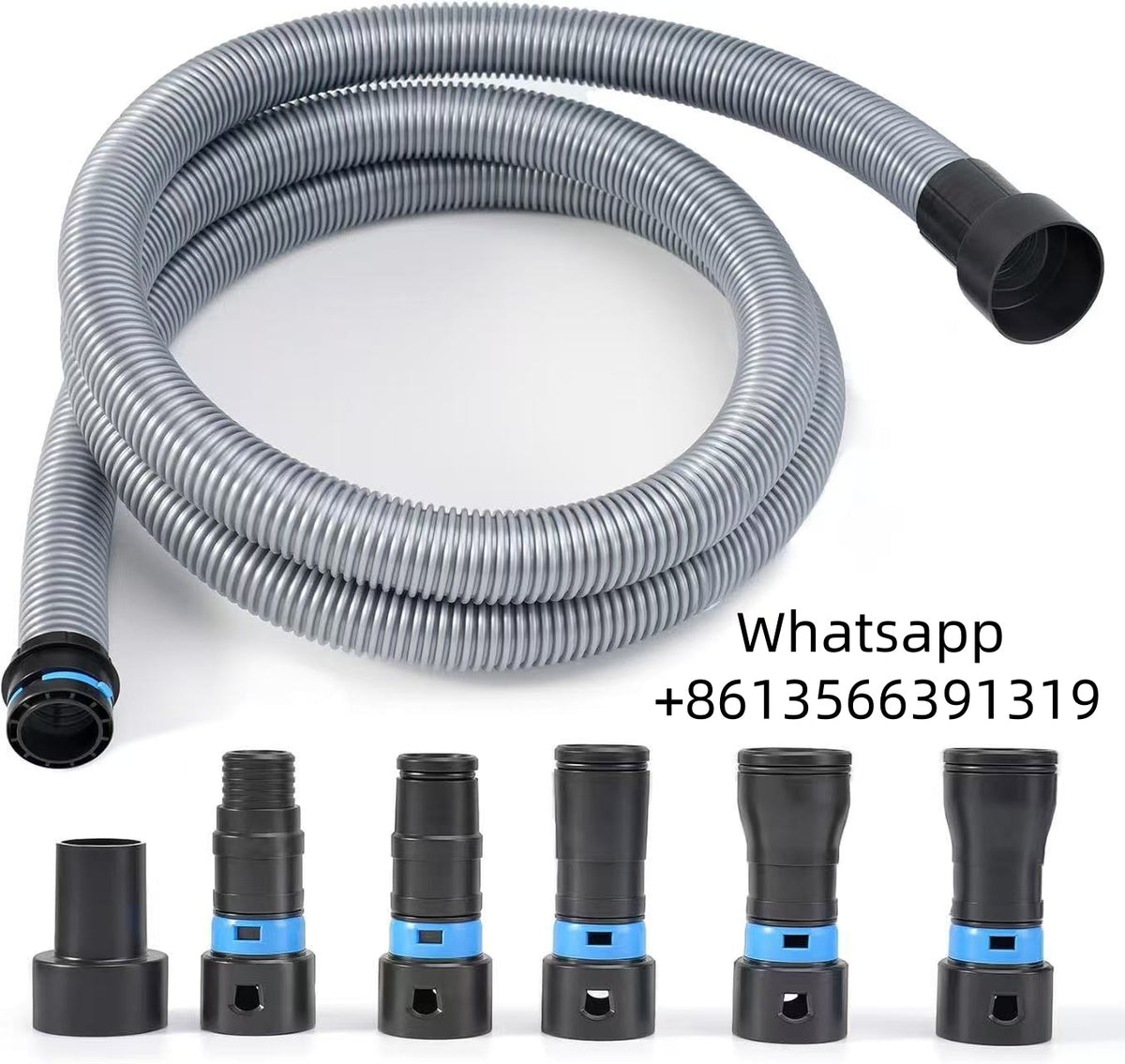 16FT Shop Vac Hose Dust Collection Hose Kit for Home & Shop Vacuum System with Expanded Multi-Brand Power Tool Adapter Set with 6 Sander Vacuum Adapters for 2-1/2" Dust Collector Vacuum Connection