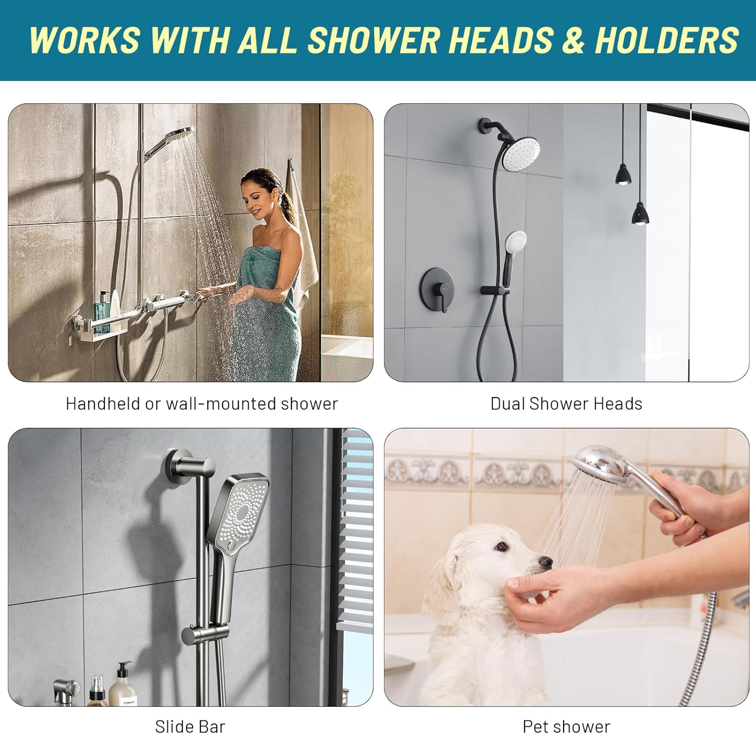 Shower Hose Extra Long 79 inches Long Shower Head Hose Replacement Stainless Steel Shower Head Extension Hose Flexible and Durable Shower Pipe with Brass Insert and Nut